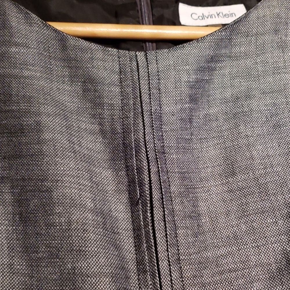 Calvin Klein Linen Gathered Pleat Sleeveless Dress - Picture 3 of 6